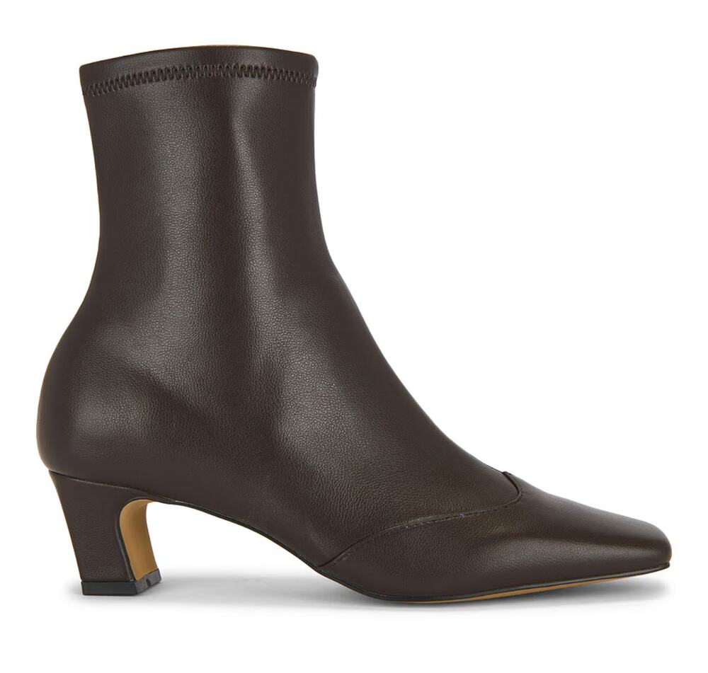 Steve Madden Jeter Sock Ankle Booties Kitten Heel Boots Brown 8